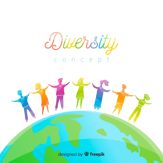 Free vector hand drawn diversity concept background