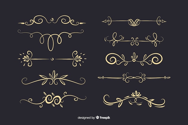 Free vector hand drawn divider collection