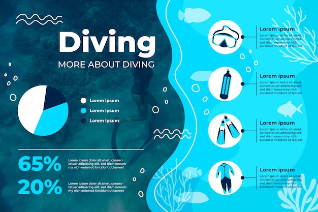 Free Vector hand drawn diving  template design