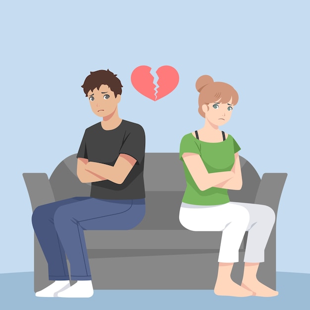 Free Vector hand drawn divorce illustration