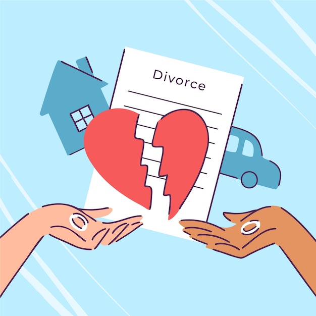 Free Vector hand drawn divorce illustration