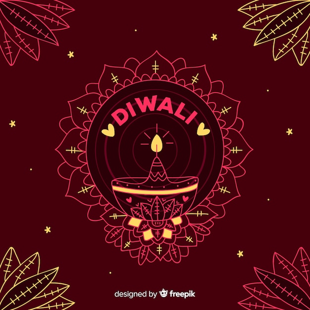 Free Vector hand drawn diwali background