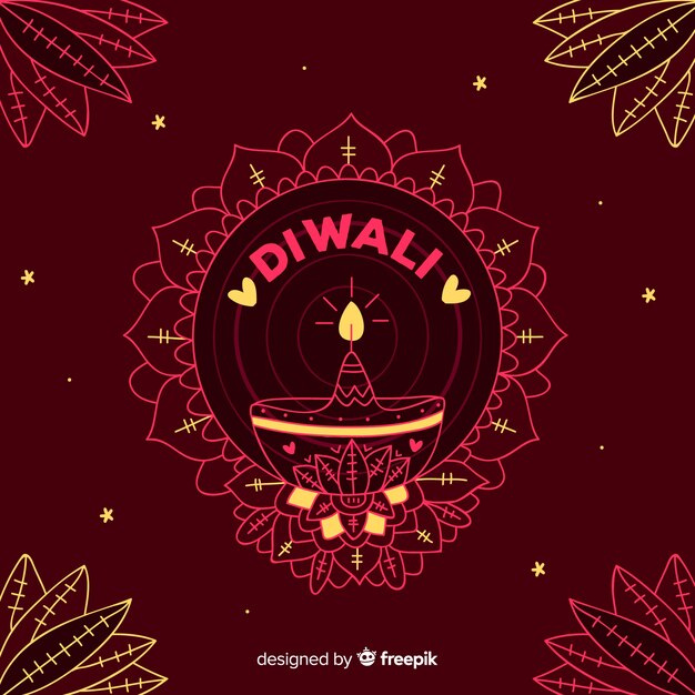 Hand drawn diwali background