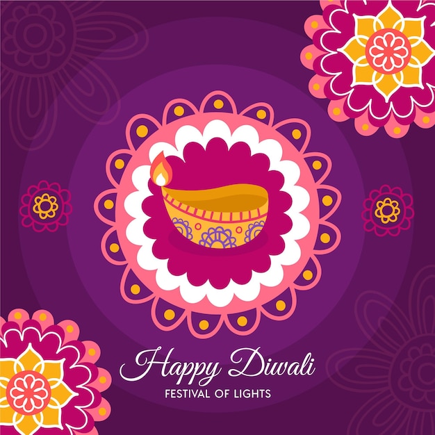 Hand drawn diwali concept