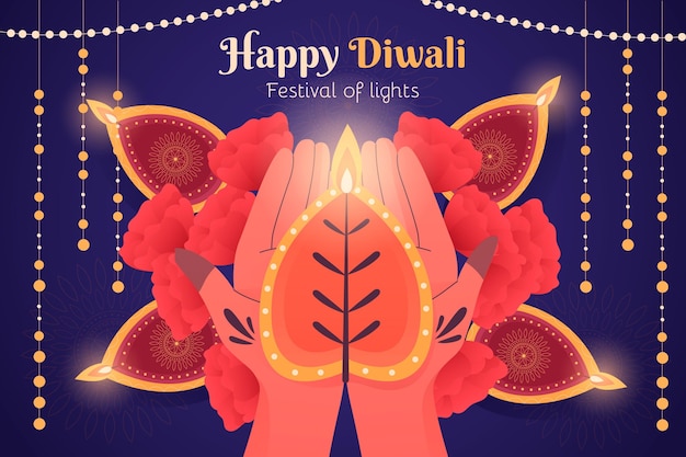 Free Vector hand drawn diwali concept