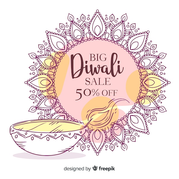 Hand drawn diwali sale