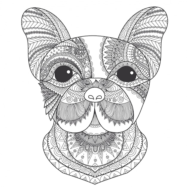 Hand drawn dog head background