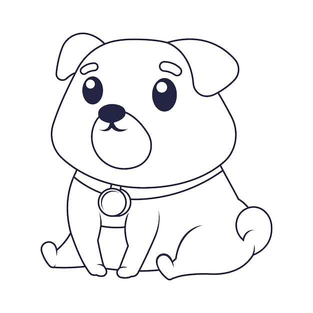 Hand drawn dog outline illustration