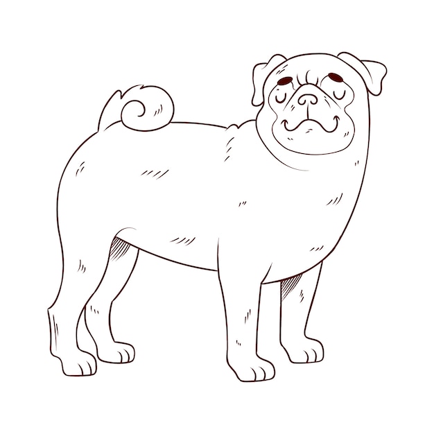 Free vector hand drawn dog outline illustration