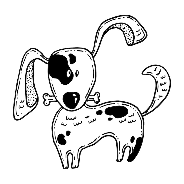 Hand drawn dog outline illustration