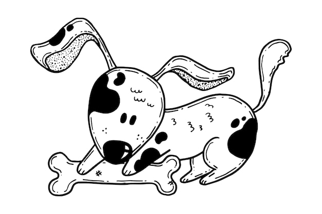 Free vector hand drawn dog outline illustration