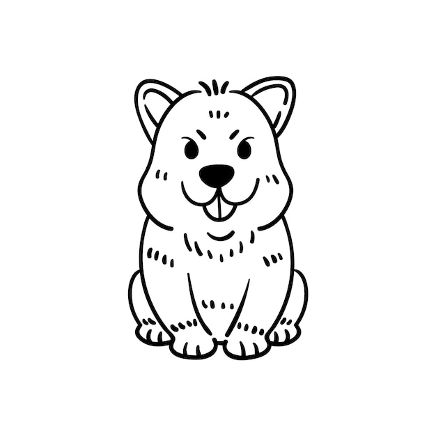 Free vector hand drawn dog outline illustration