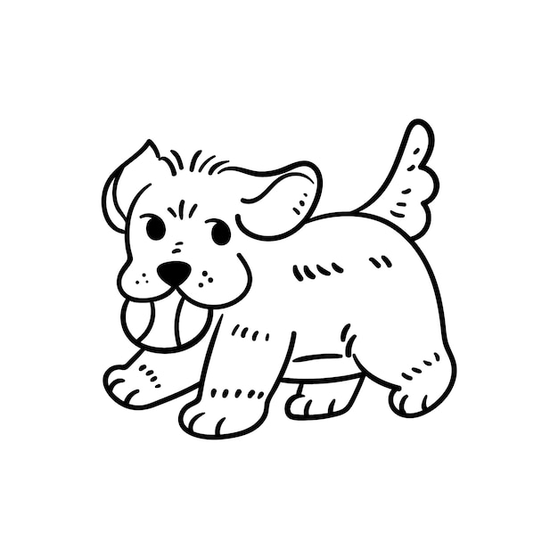 Hand drawn dog outline illustration