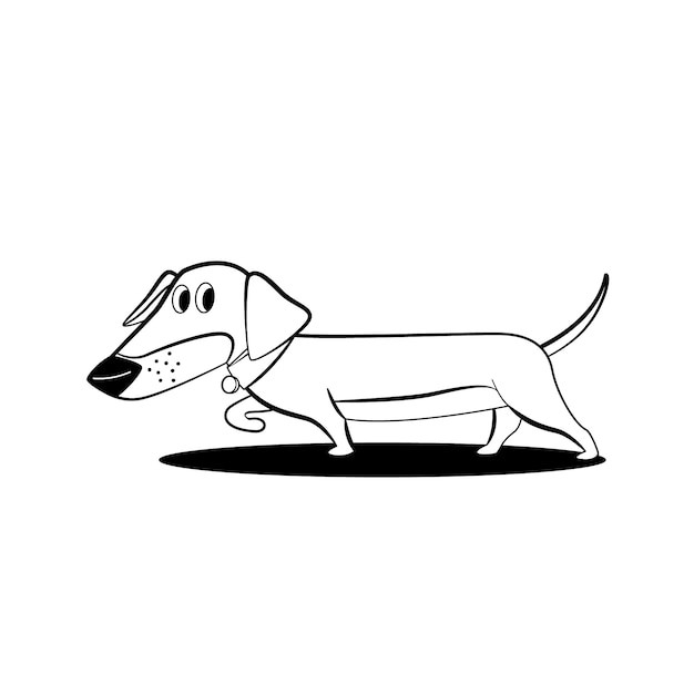 Hand drawn dog outline illustration