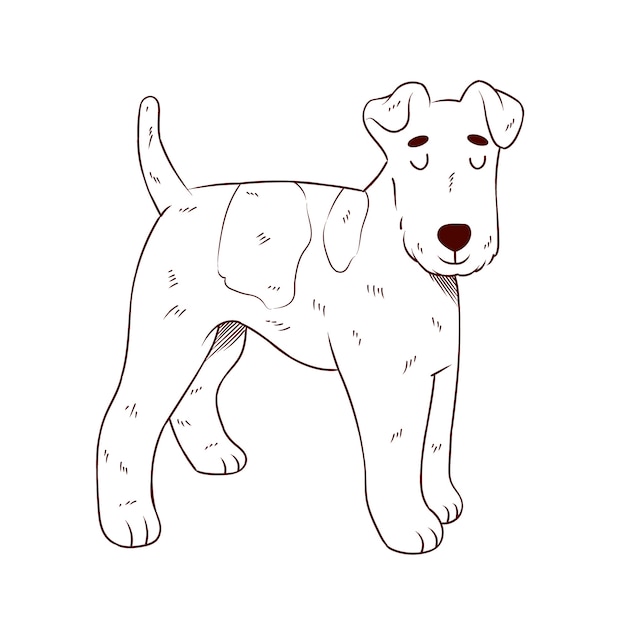 Free Vector hand drawn dog outline illustration