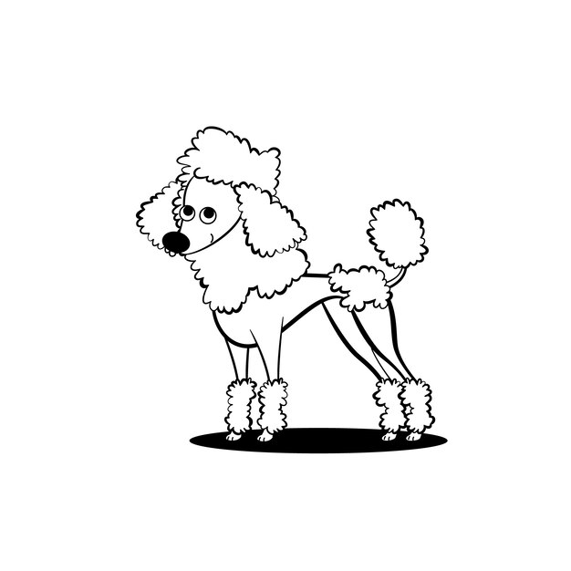 Hand drawn dog outline illustration