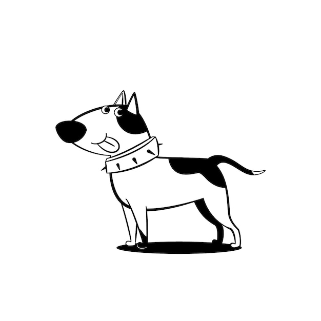 Hand drawn dog outline illustration