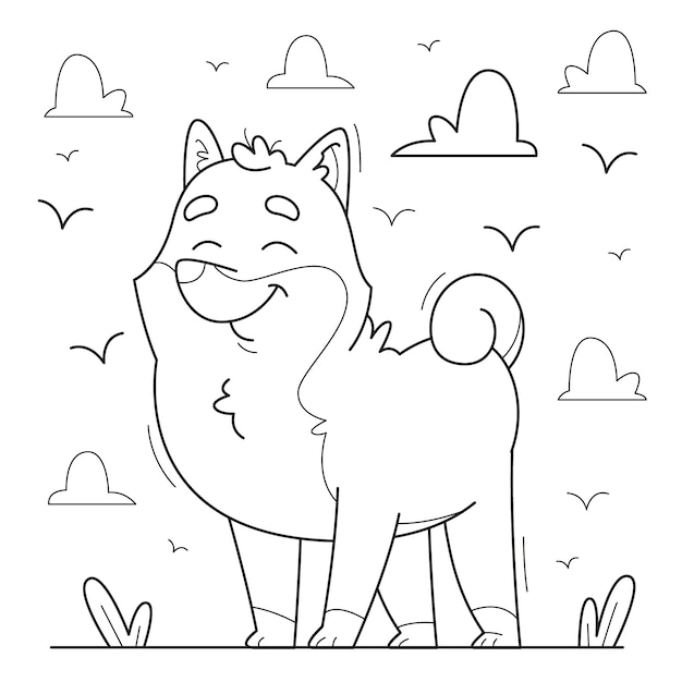 Free Vector hand drawn dog outline illustration