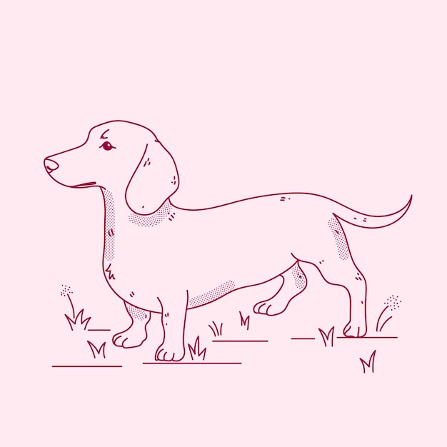 Free Vector hand drawn dog outline illustration