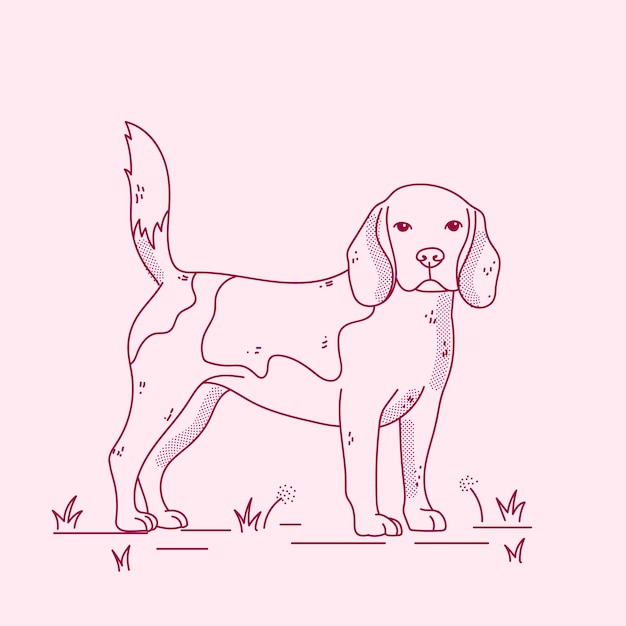 Free vector hand drawn dog outline illustration