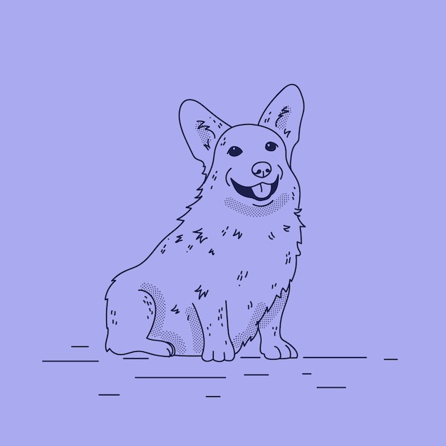 Free Vector hand drawn dog outline illustration