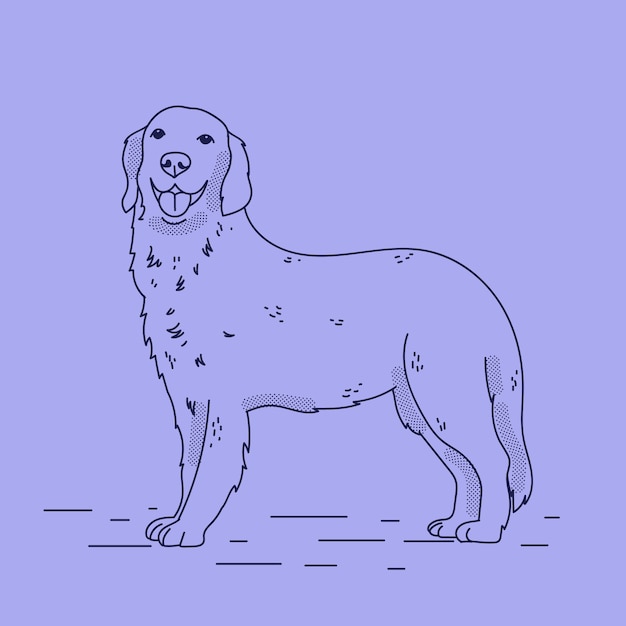 Free vector hand drawn dog outline illustration