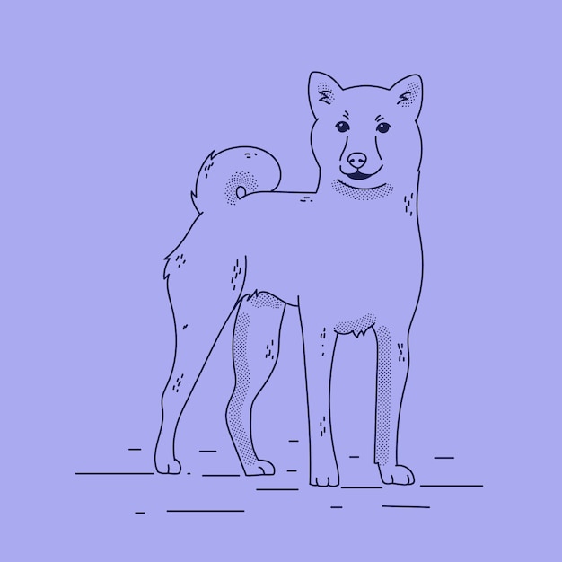 Hand drawn dog outline illustration