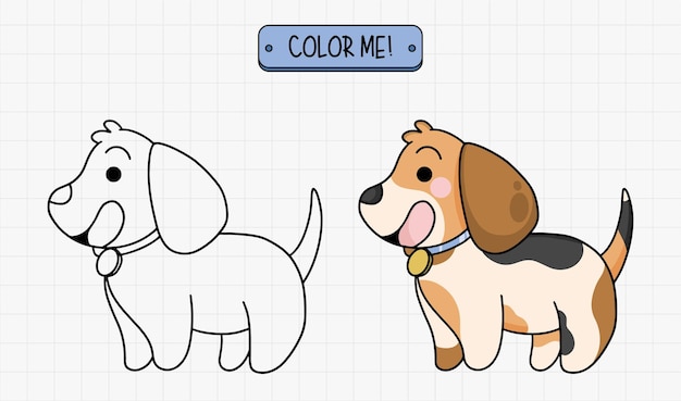 Hand drawn dog outline illustration