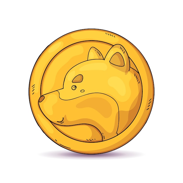 Hand drawn dogecoin illustration