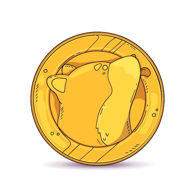 Hand drawn dogecoin illustration