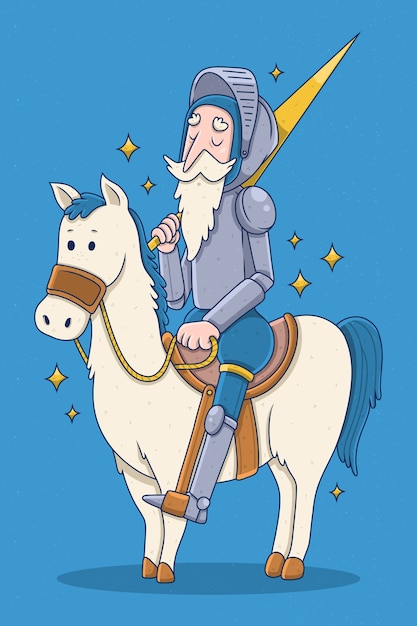 Free Vector hand drawn don quixote illustration