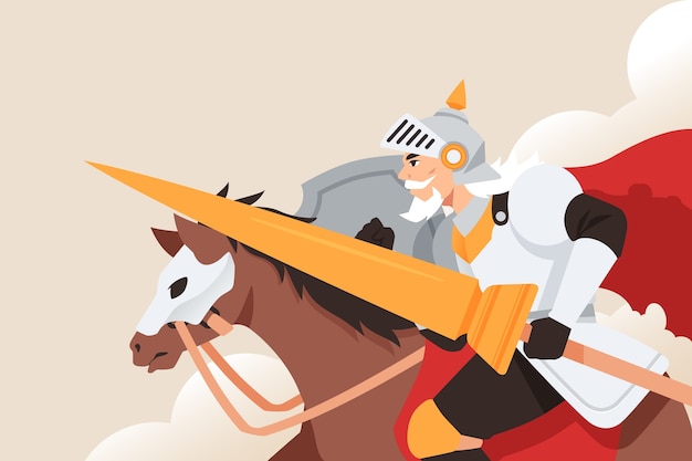 Free Vector hand drawn don quixote illustration