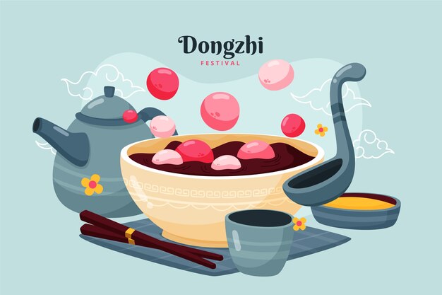 Hand drawn dongzhi festival background