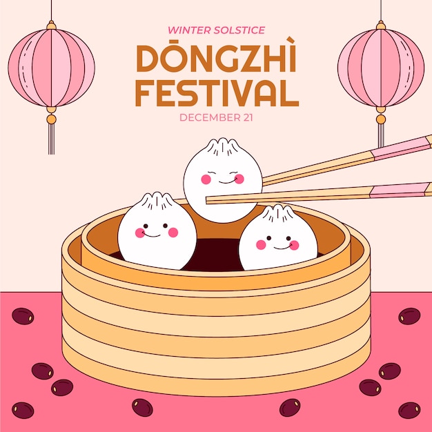 Hand drawn dongzhi festival illustration