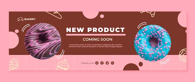 Hand drawn donuts party twitter header