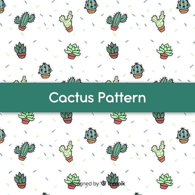 Free Vector hand drawn doodle cactus pattern