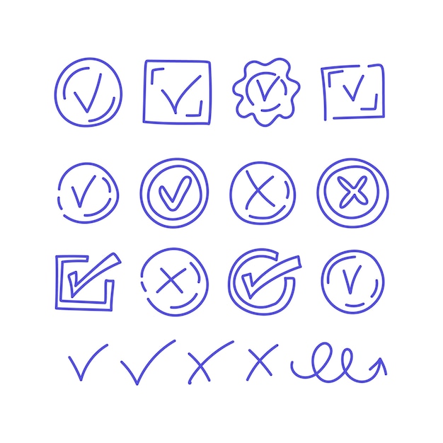 Free Vector hand drawn doodle check mark icon