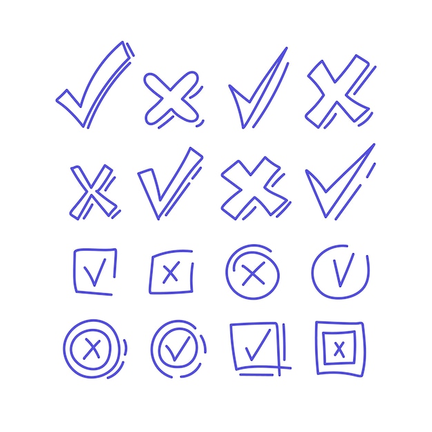 Free Vector hand drawn doodle check mark icon