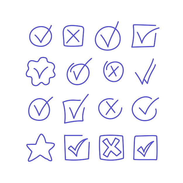 Free Vector hand drawn doodle check mark icon