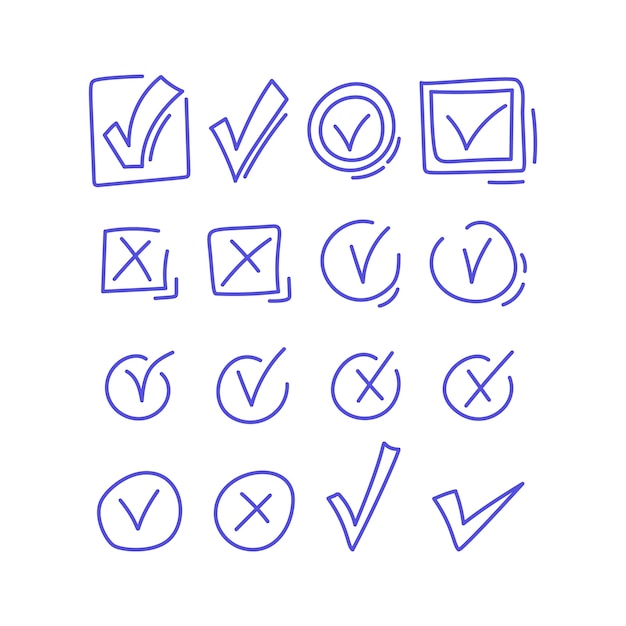 Free Vector hand drawn doodle check mark icon