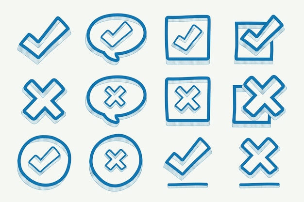 Free Vector hand drawn doodle check mark icon