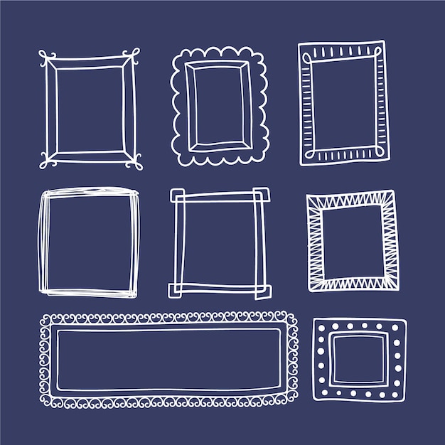 Hand drawn doodle frames collection