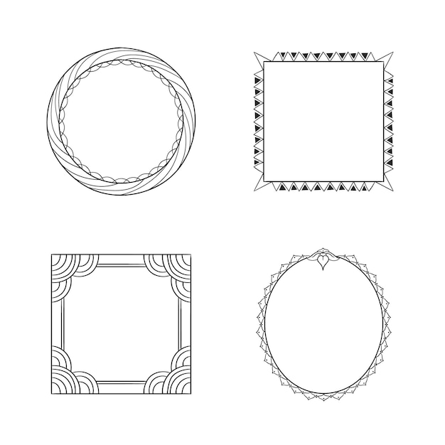 Hand drawn doodle frames collection