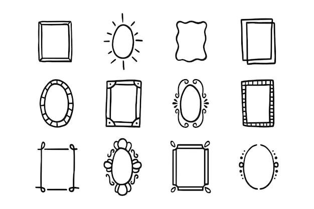 Hand drawn doodle frames collection