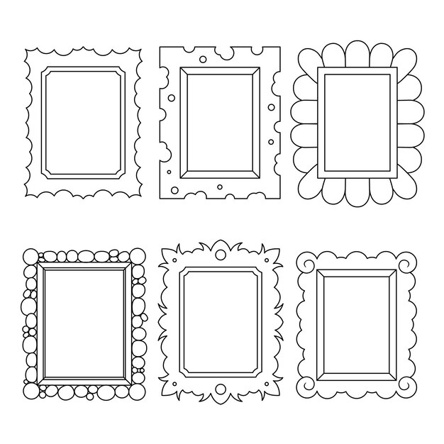 Hand drawn doodle frames collection