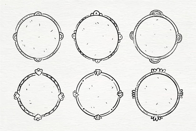 Free Vector hand drawn doodle frames collection