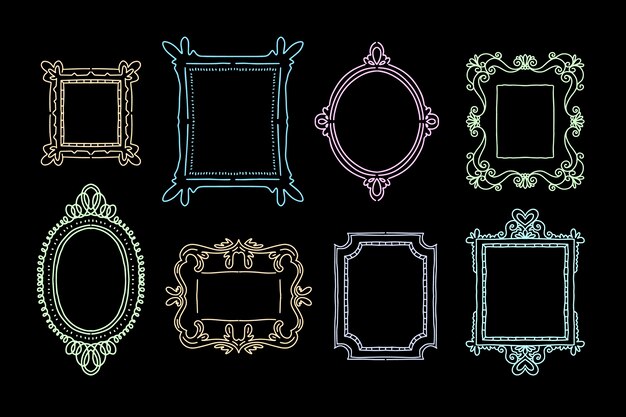 Hand drawn doodle frames collection