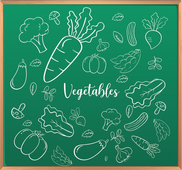 Free Vector hand drawn doodle icons on chalkboard