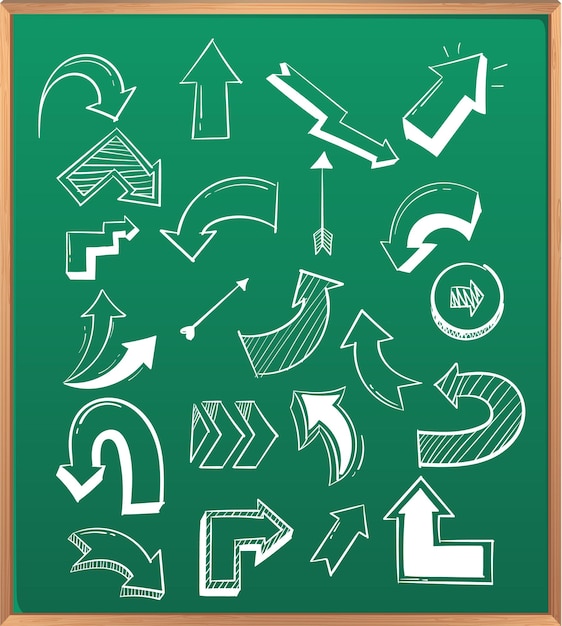 Free Vector hand drawn doodle icons on chalkboard