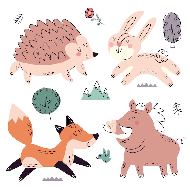 Free Vector hand drawn doodle nature collection